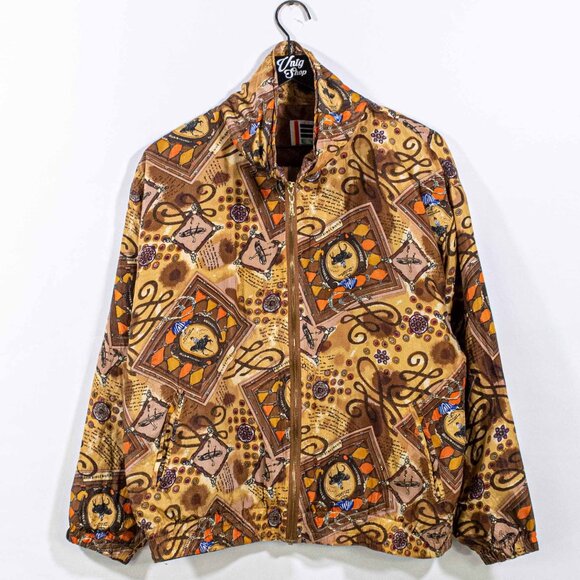 Equestrian Horse AOP Silk Bomber Jacket Medium VTG 90s Streetwear - Picture 1 of 8